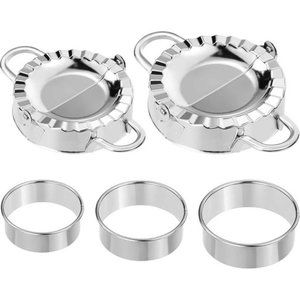 5 Pieces Stainless Steel Dumplings Maker, 2 Dumpling Molds 3 Dumpling Skin Maker